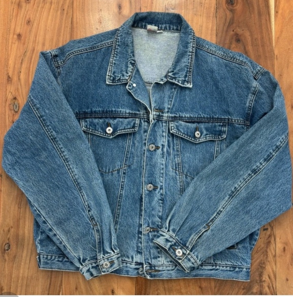 Jonny Q Vintage 90s Denim Jacket - 100% Cotton, Mid Blue Wash - Size L